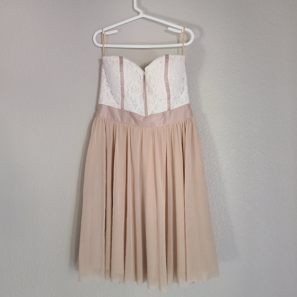 ASOS white and nude dress size 2 - Picture 2 of 3